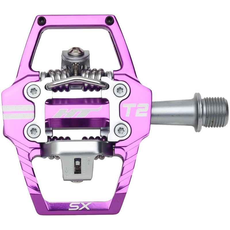 HT Components T2-SX Pedals – Dual Sided Clipless Platform Aluminum 9/16 Purple