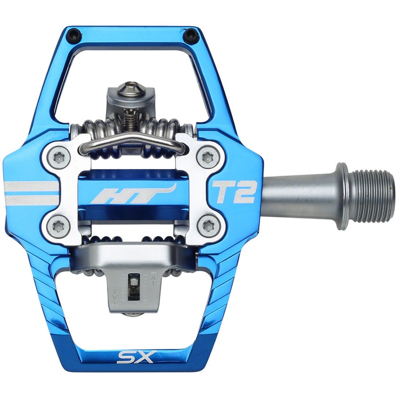 HT Components T2-SX Pedals – Dual Sided Clipless Platform Aluminum 9/16 Royal Blue