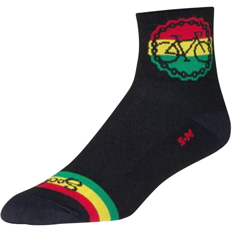 SockGuy Classic Rasta Ride Socks – 3 Black/Rasta Large/X-Large