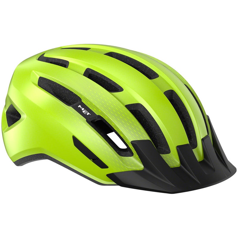 MET Downtown Mips Helmet – Fluo Yellow Glossy Large