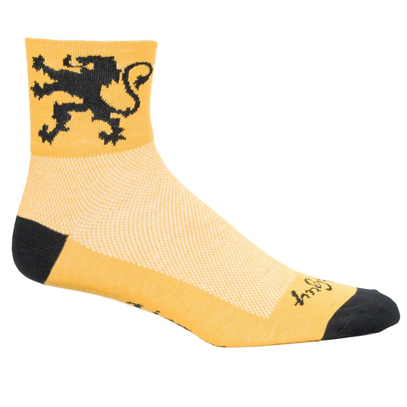 SockGuy Classic Lion of Flanders Socks – 3 Yellow Small/Medium