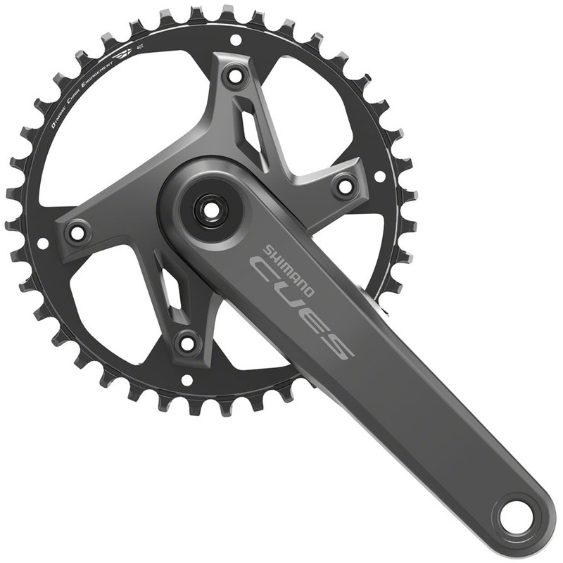 Shimano CUES FC-U6000-1 Crankset – 175mm 9/10/11-Speed 40t Asymmetric 110 BCD Hollowtech II BLK