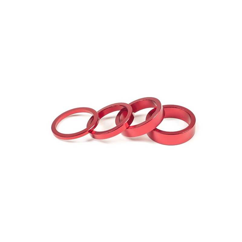 Salt Headset Spacer Headset Spacer 1-1/8” Height: 3mm/5mm/8mm/10mm 6061-T6 Aluminum Red