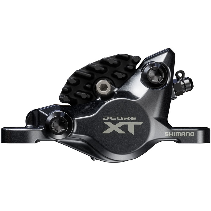 Shimano Deore XT BR-M8200 XC Disc Brake Caliper – Front Rear Post Mount 2-Piston Includes J04C-MF Finned Metal Pads BLK