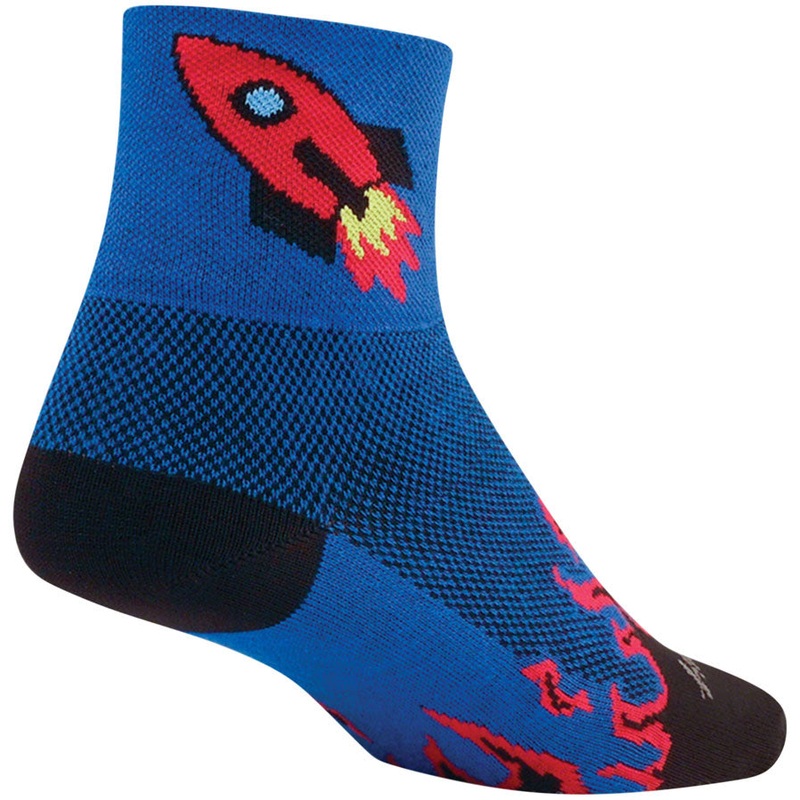 SockGuy Classic Rocket Man Socks – 3 Blue Small/Medium
