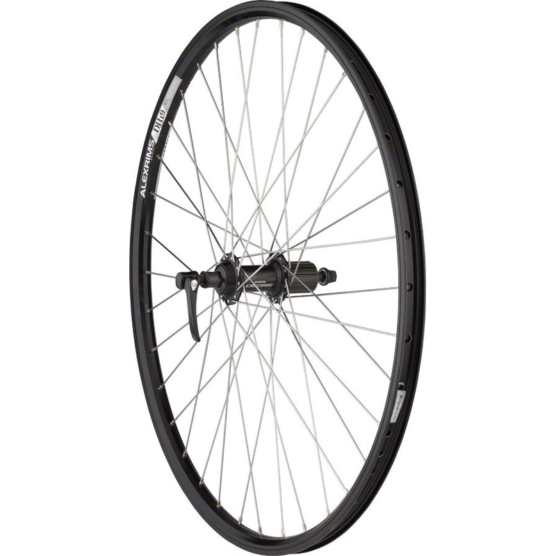 Quality Wheels Shimano/DH19 Rear Wheel – 26 QR x 135mm Rim Brake HG 10 BLK Clincher 36H