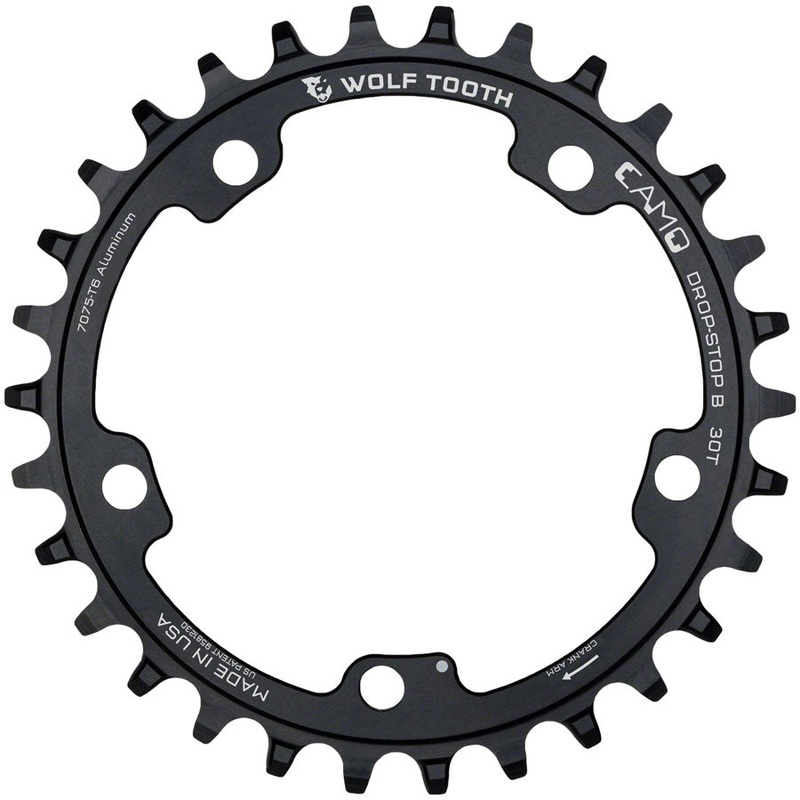 Wolf Tooth CAMO Aluminum Chainring – 30t Wolf Tooth CAMO Mount Drop-Stop B BLK