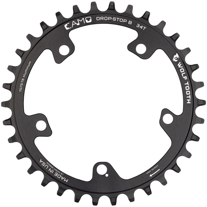 Wolf Tooth CAMO Aluminum Chainring – 32t Wolf Tooth CAMO Mount Drop-Stop B BLK