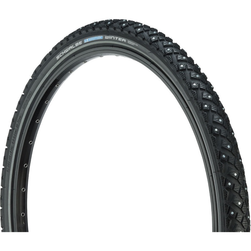Schwalbe Marathon Winter Plus Tire – 29 x 2 Clincher Wire BLK/Reflective Performance Line 208 Steel Studs