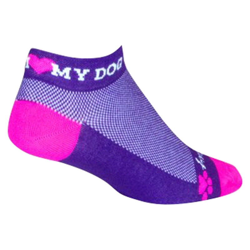 SockGuy Classic I Heart My Dog Socks – 1 Purple Small/Medium