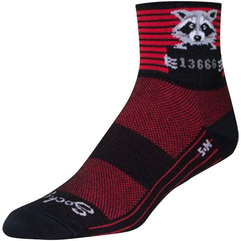 SockGuy Classic Busted Socks – 3 Black/Red Stripe Large/X-Large
