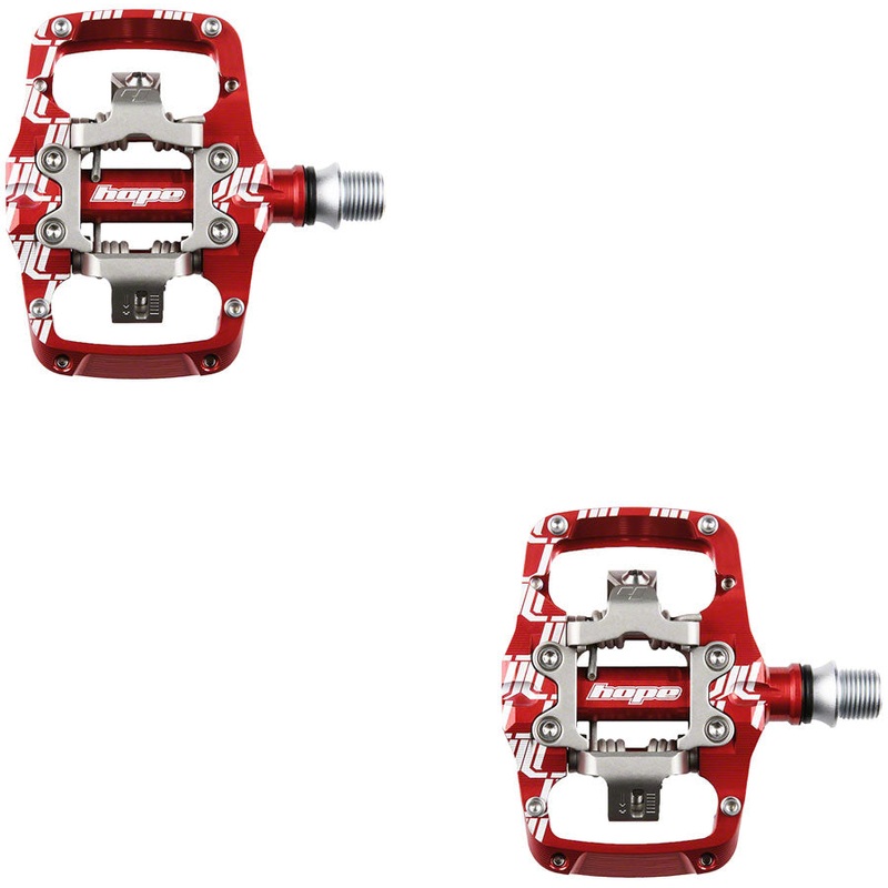Hope Union TC Pedals – Dual Sided Clipless with Platform 9/16 Red