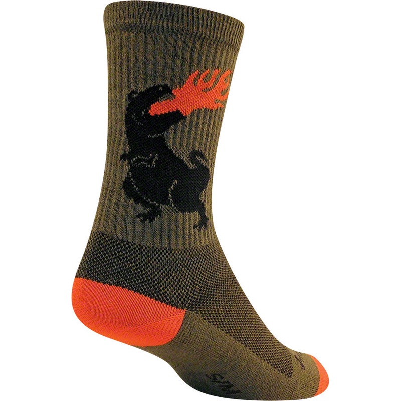 SockGuy Dinosaur Wool Socks – 6 Green Large/X-Large