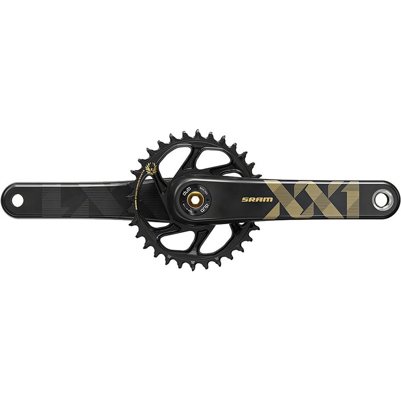 SRAM XX1 Eagle Carbon Boost Crankset – 170mm 12-Speed 34t Direct Mount DUB Spindle Interface BLK/Gold