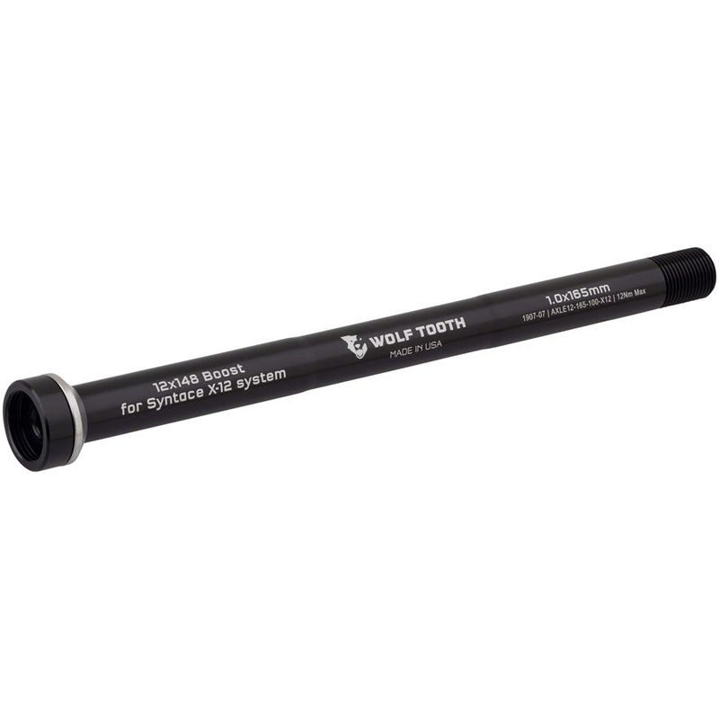 Wolf Tooth Rear Thru Axle – M12 1.0 x 165mm for X12 x 148mm Black