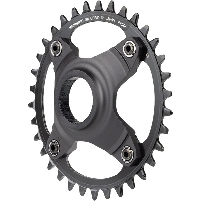 Shimano STEPS SM-CRE80-12-B Chainring – 34T Without Chainguard 55mm Chainline BLK