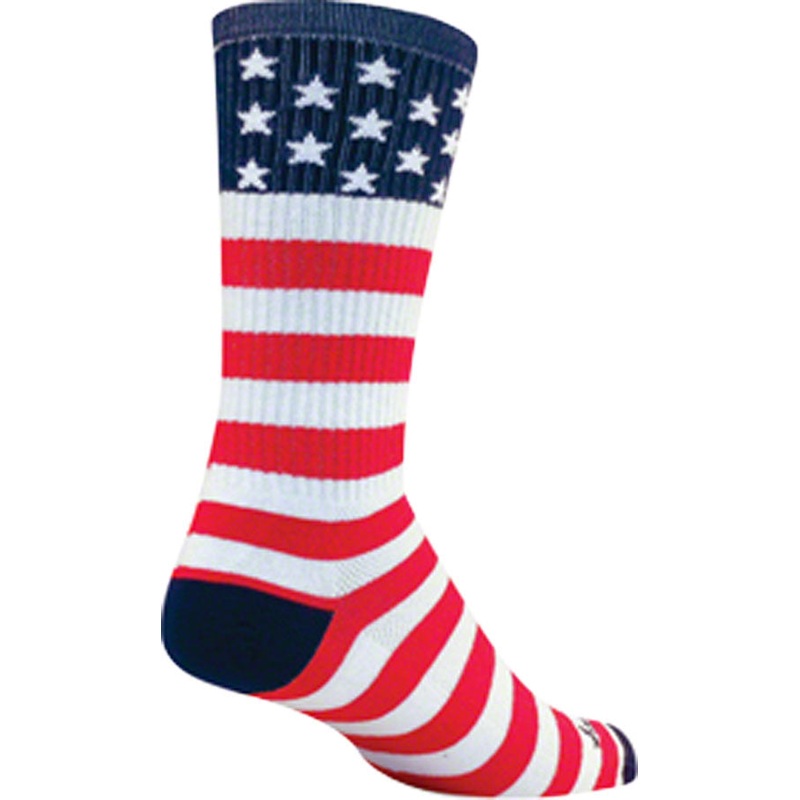 SockGuy Crew USA Flag Socks – 6 Red/White/Blue Large/X-Large