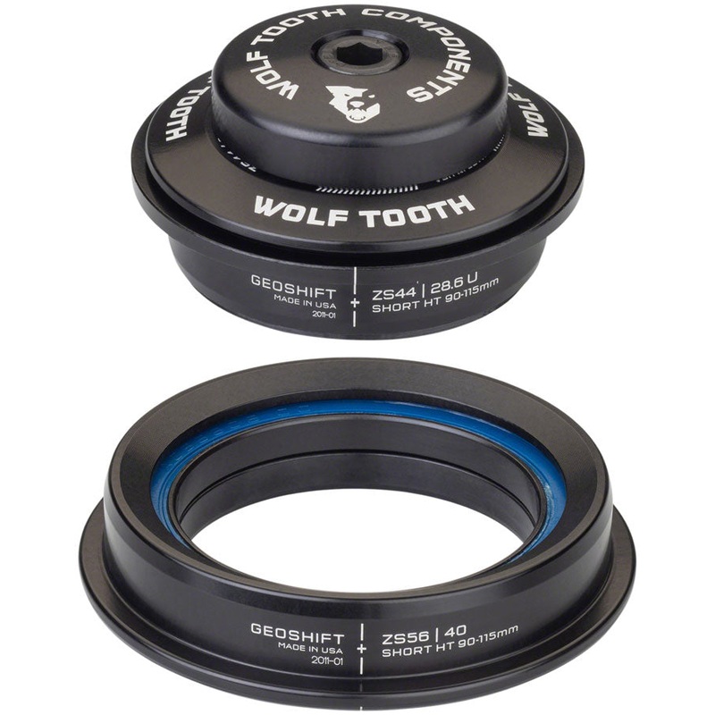 Wolf Tooth GeoShift Performance Angle Headset – 1 Deg Short ZS44/ZS56 Black