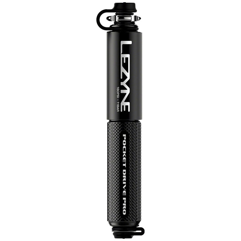 Lezyne Pocket Drive Pro Mini Pump – Aluminium 160psi Presta/Schrader With Mount BLK