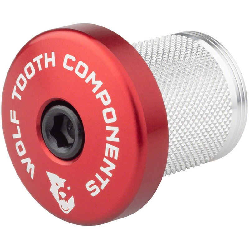 Wolf Tooth Compression Plug with Integrated Spacer Stem Cap Red