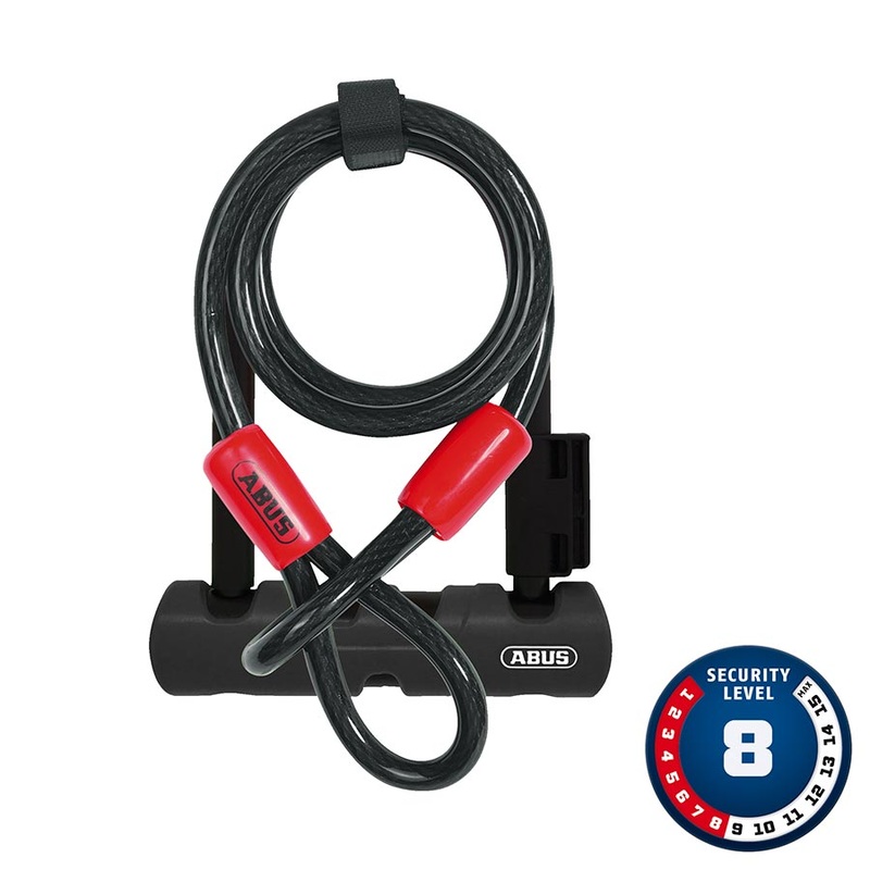 Abus Ultra 410 U-Lock – 3.9 x 5.5 Keyed Black Includes Cobra cable