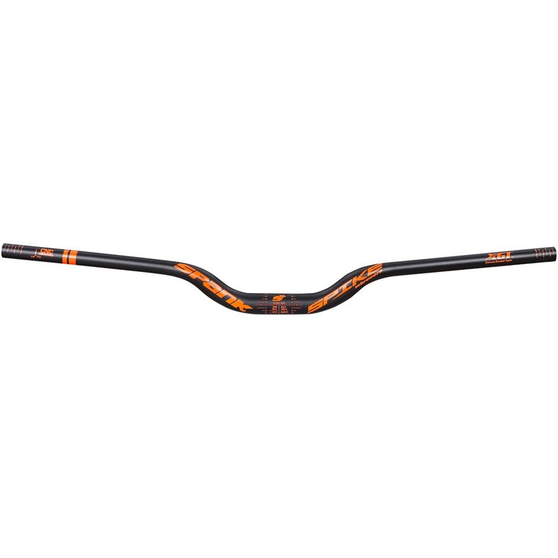 Spank Spike 800 Vibrocore Handlebar – 31.8mm Clamp 800mm 50mm Rise BLK/Orange