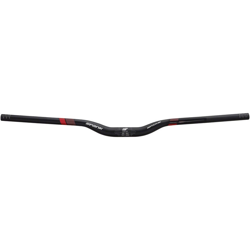 Spank Spike 800 Vibrocore Riser Handlebar: 31.8 800mm 30mm Rise Black/Red