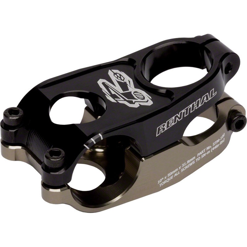 Renthal Duo Stem – 50mm 31.8 Clamp +/-10 1 1/8 Aluminum Black/Gold