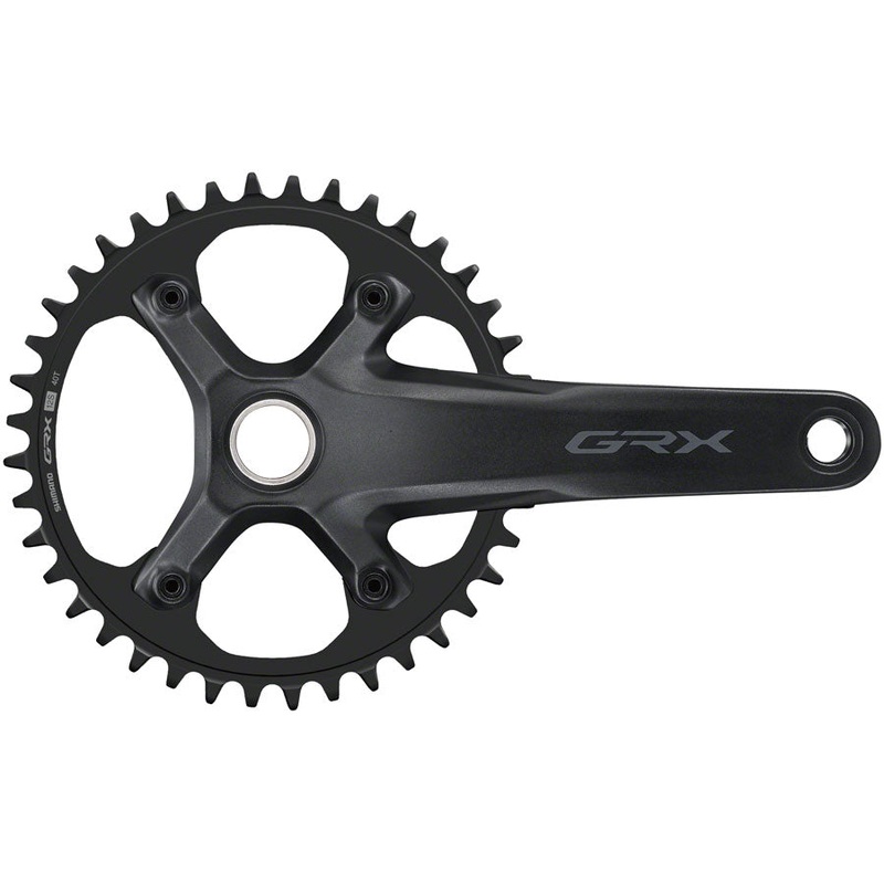 Shimano GRX FC-RX610-1 Crankset – 175mm 12-Speed 40t 110 BCD Hollowtech II Spindle Interface BLK