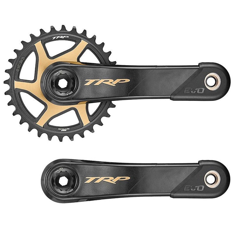 TRP CK-9050 EVO Crankset – 170mm 12-Speed For 68/73mm Frame BB DM CINCH Chainring Interface 30mm  Spindle Carbon BLK/Gold