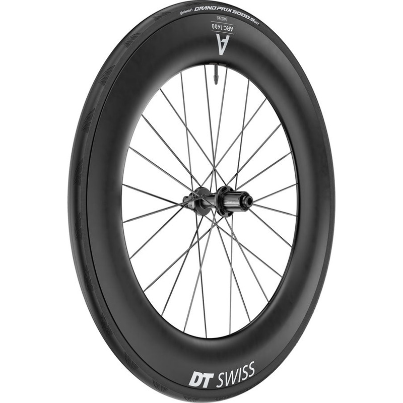 DT Swiss ARC 1400 DiCut 85 Rear Wheel – 700 12 x 142mm Center-Lock HG11 Road/XDR Ratchet EXP 36 BLK WTS w/Grand Prix 5000 STR Tire