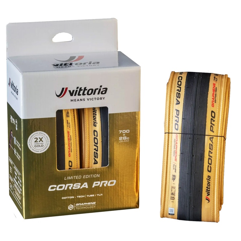 Vittoria Corsa Pro G2.0 Tire Two Pack Fold 700×28 Gold