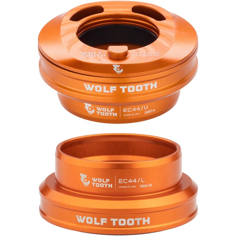 Wolf Tooth Premium Internal Headset – EC44 Upper / EC44 Lower For Enve In-Route System Only Orange