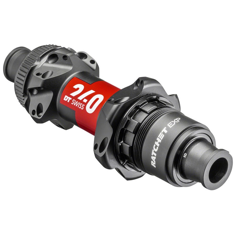 DT Swiss 240 EXP Rear Hub – 12 x 142mm Center-Lock XDR BLK/Red 24H 36pt Straight Pull