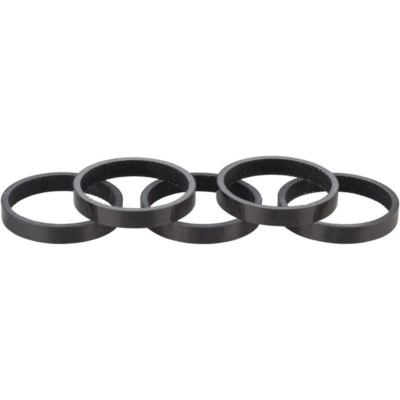WHISKY 5mm UD Carbon Spacer Gloss Black 5-pack