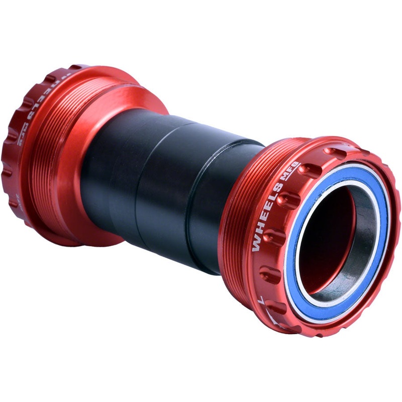 Wheels Manufacturing T47 Outboard Bottom Bracket – For 30mm Spindle ABEC-3 Bearings Fits Frames 68mm-100mm BB Shells Red
