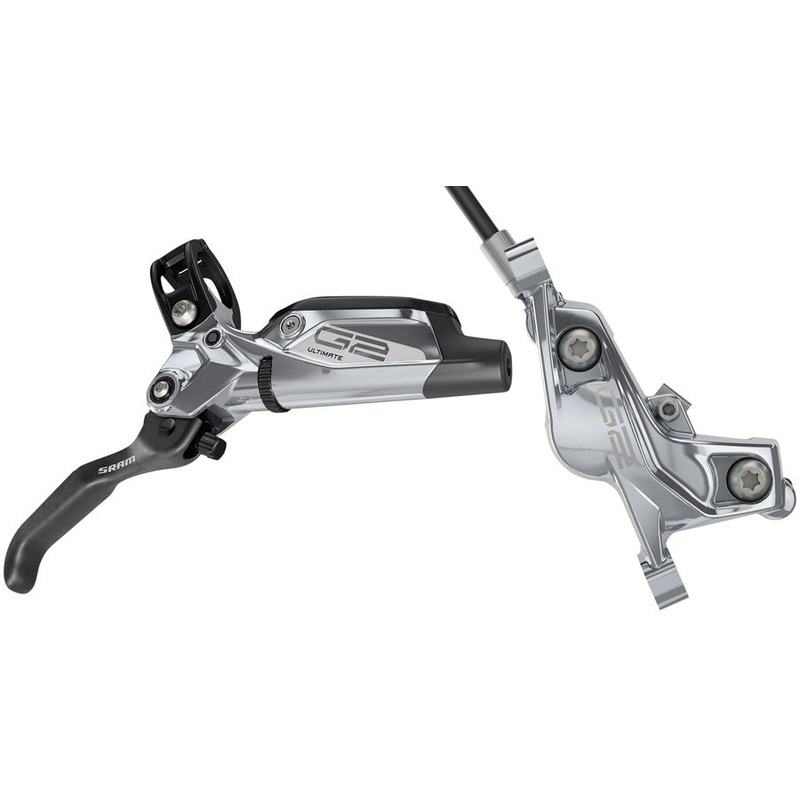 SRAM G2 Ultimate Disc Brake Lever – Rear Hydraulic Post Mount Carbon Lever Titanium Hardware Polar Grey Anodized A2