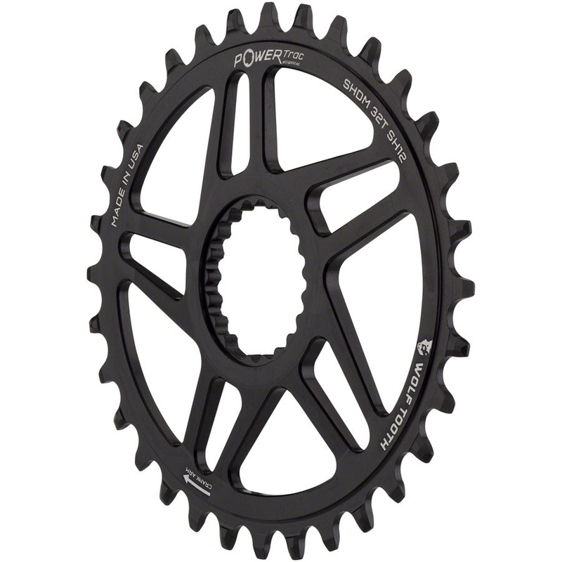 Wolf Tooth Elliptical Direct Mount Chainring – 34t Shimano DM Boost 3mm Offset Drop-Stop ST Requires 12-Speed HG+ Chain BLK