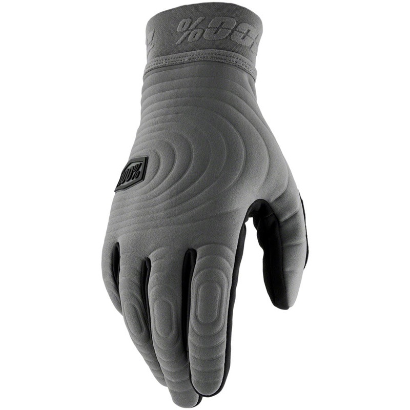 100% Brisker Xtreme Gloves – Charcoal Full Finger Mens Small
