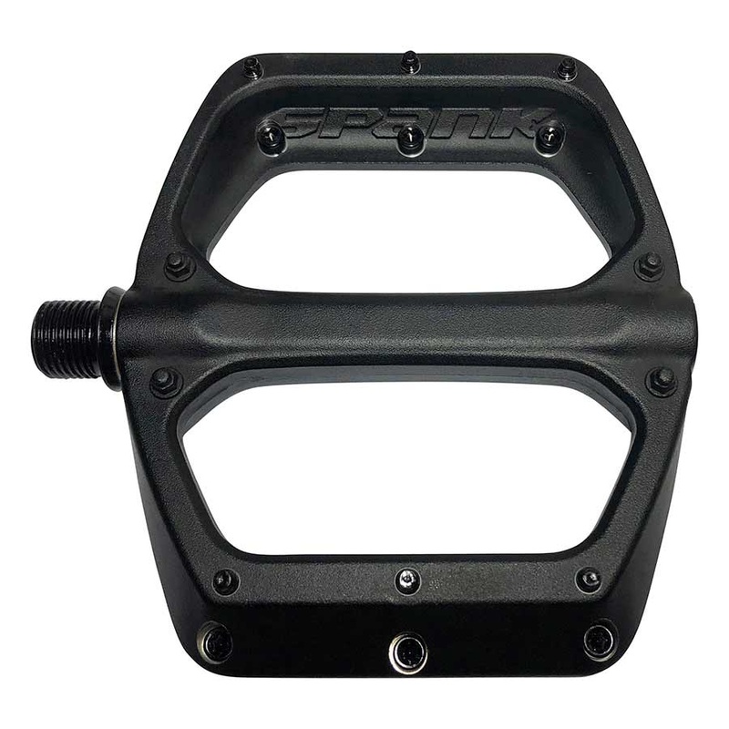 Spank SPOON DC Platform Pedals Body: Aluminum Spindle: Cr-Mo 9/16 Black Pair