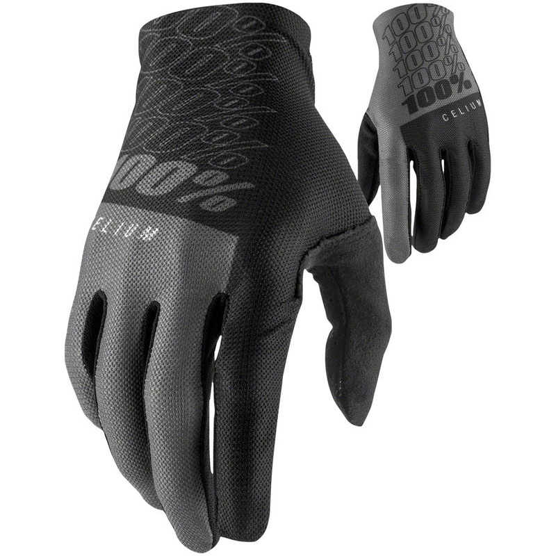 100% Celium Gloves – Black/Gray Full Finger Medium