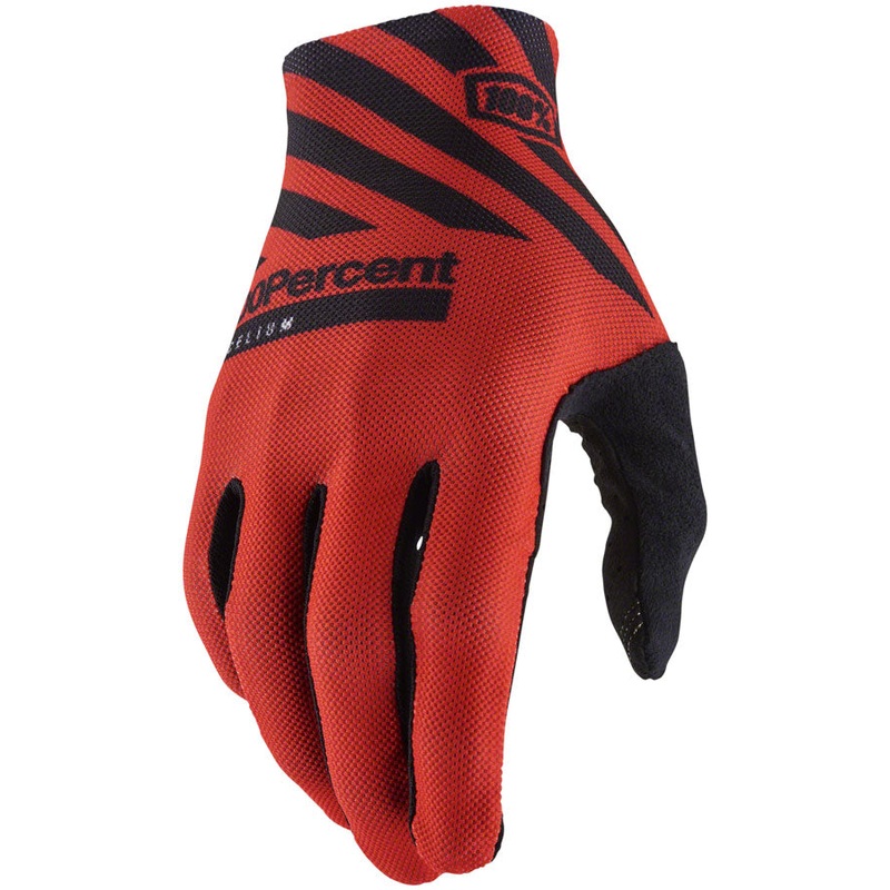 100% Celium Gloves – Racer Red Full Finger Mens Large