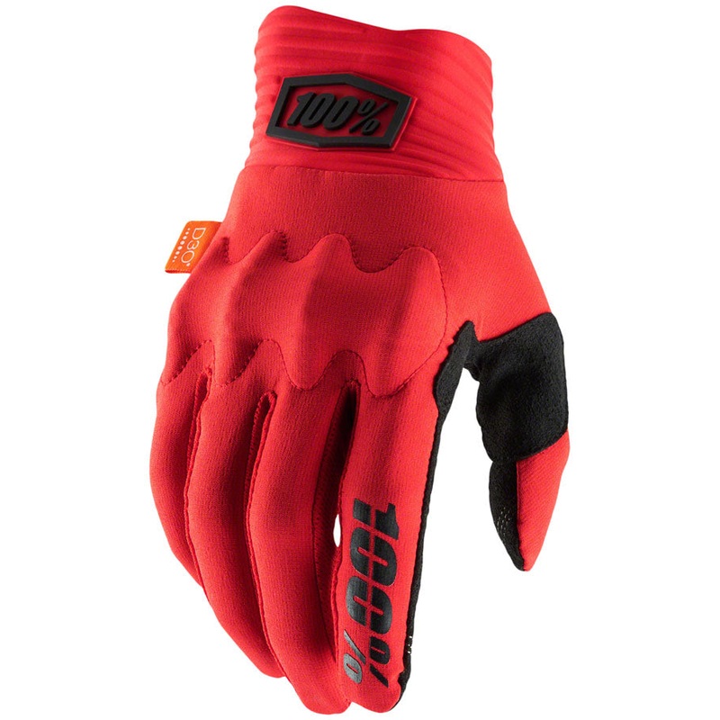 100% Cognito Gloves – Red/Black Full Finger Mens Medium