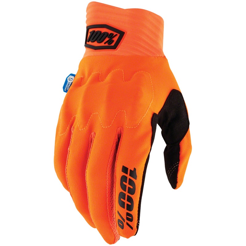100% Cognito Smart Shock Gloves – Flourescent Orange Full Finger Medium
