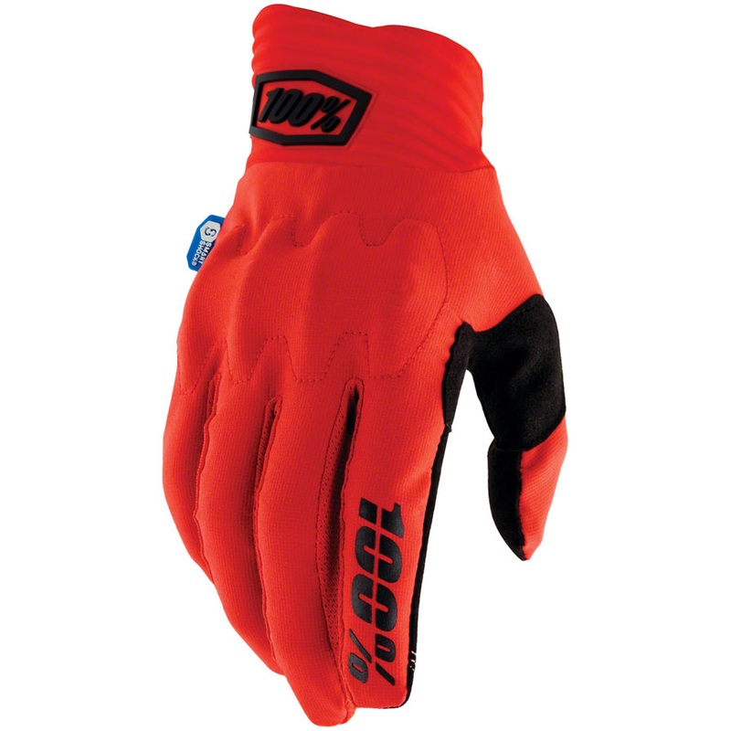 100% Cognito Smart Shock Gloves – Red Full Finger Medium