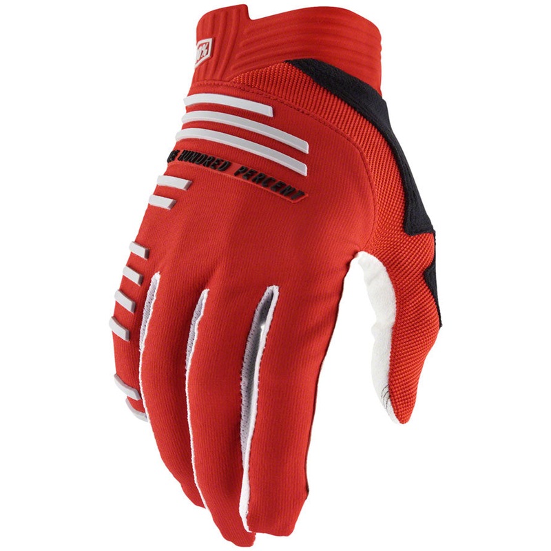 100% R-Core Gloves – Racer Red Full Finger Large