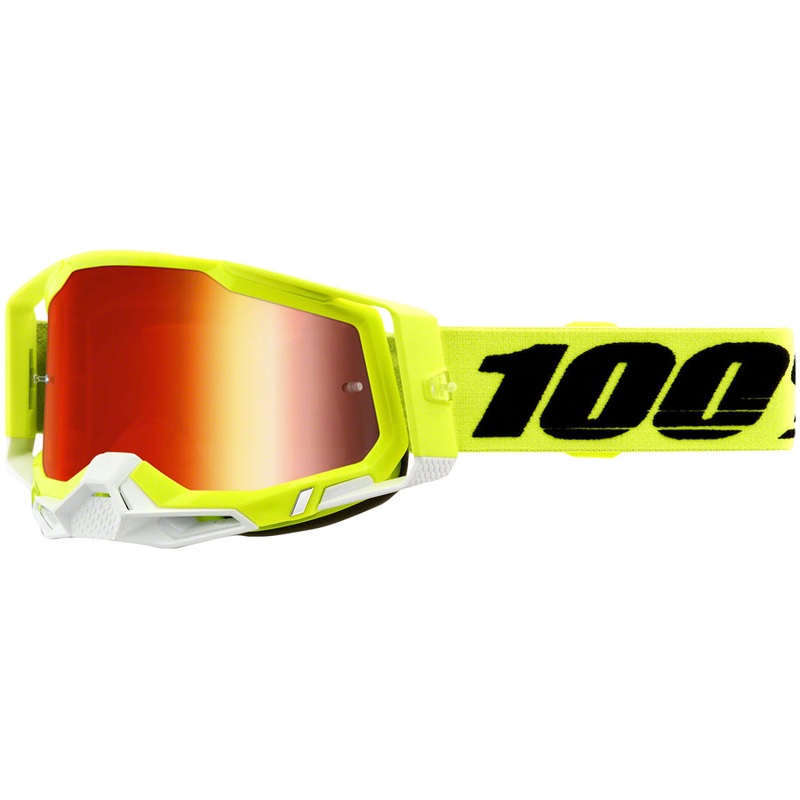 100% Racecraft 2 Goggles – Flourescent Yellow/Red Mirror