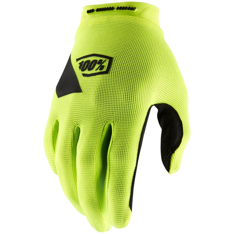 100% Ridecamp Gloves – Flourescent Yellow Full Finger Large
