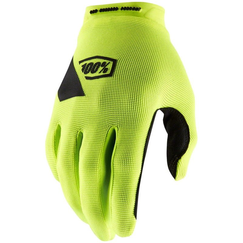 100% Ridecamp Gloves – Flourescent Yellow Full Finger Mens Medium