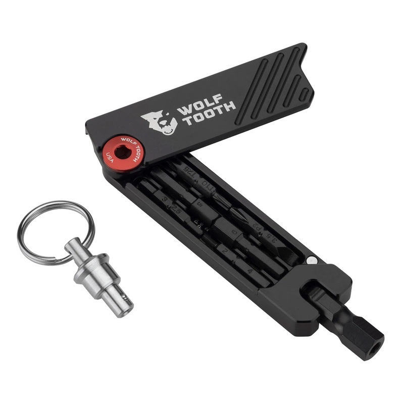 Wolf Tooth 6-Bit Hex Wrench Multi-Tool with Keyring – Red